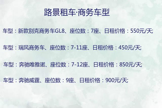路景租車(chē)車(chē)型